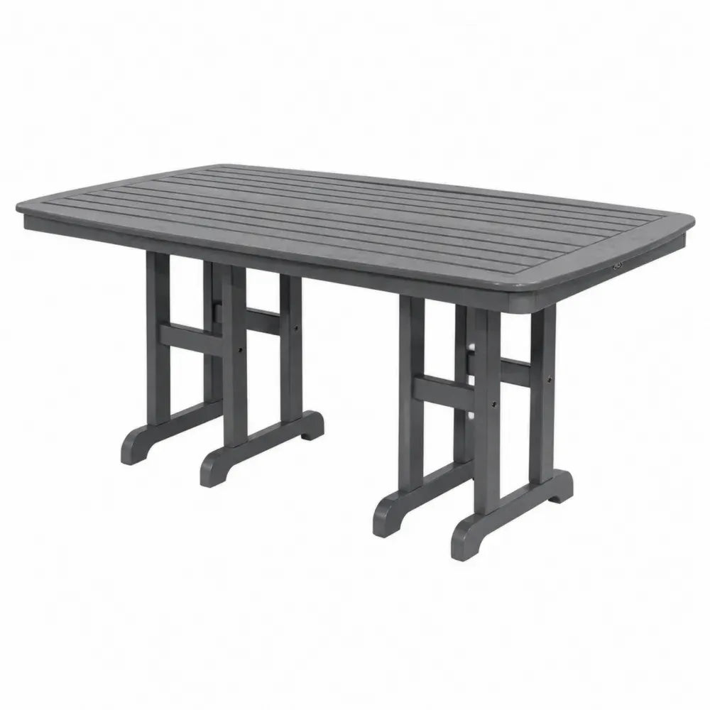 Rechteckiger Gartentisch Esstisch aus Polypropylen mit Lamellenplatte Dunkelgrau 160 x 90 x 74 cm