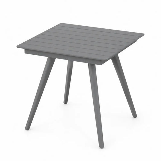 Gartentisch Esstisch quadratisch Akazien Massivholz Grau mit Lattenplatte 80 x 80 x 75 cm