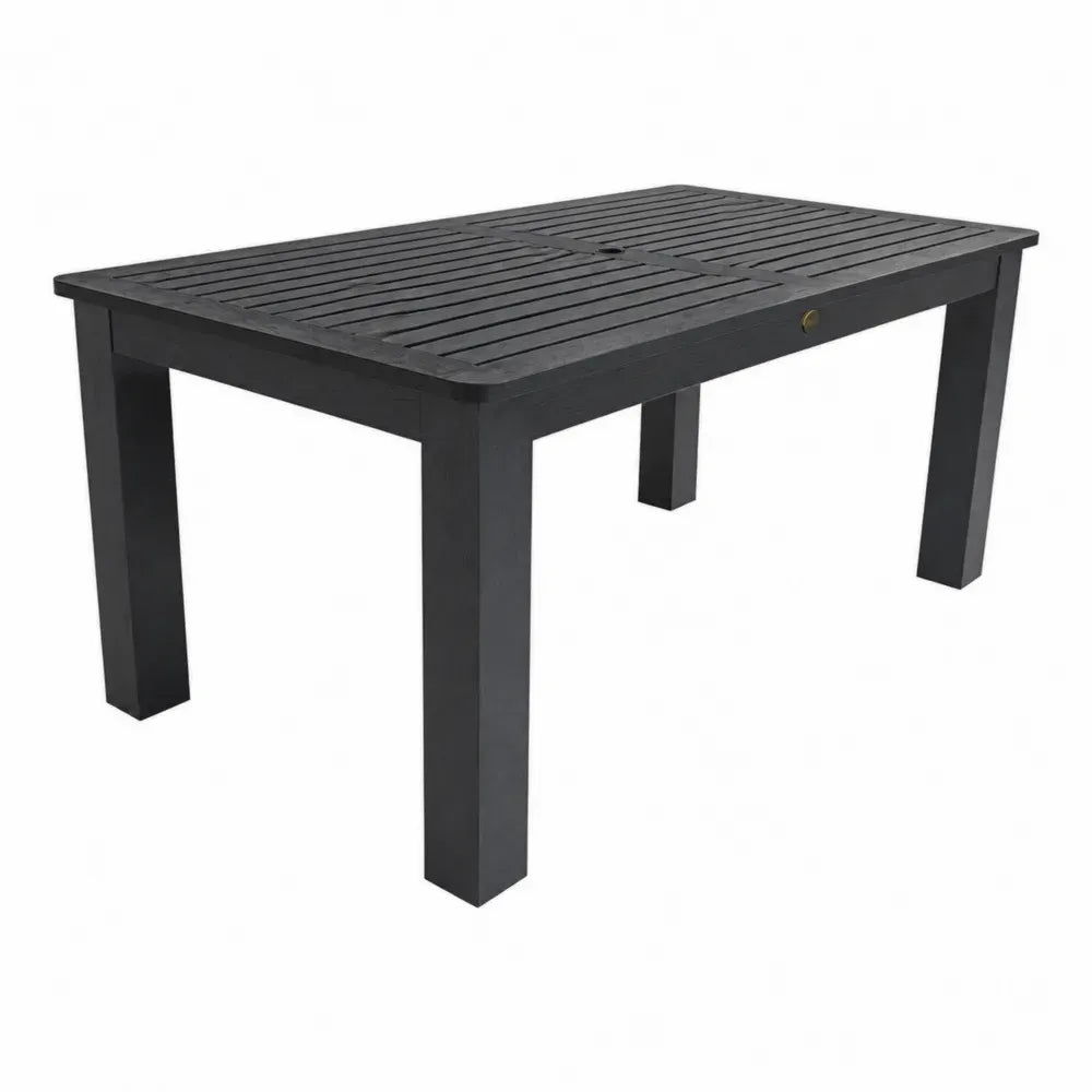 Ausziehbarer Gartentisch Esstisch aus Polypropylen rechteckig Anthrazit 150 bis 220 x 90 x 74 cm