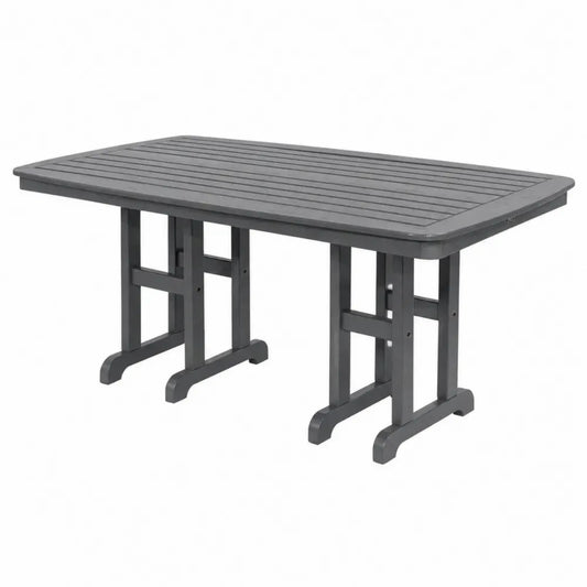 Rechteckiger Gartentisch Esstisch aus Polypropylen mit Lamellenplatte Dunkelgrau 160 x 90 x 74 cm